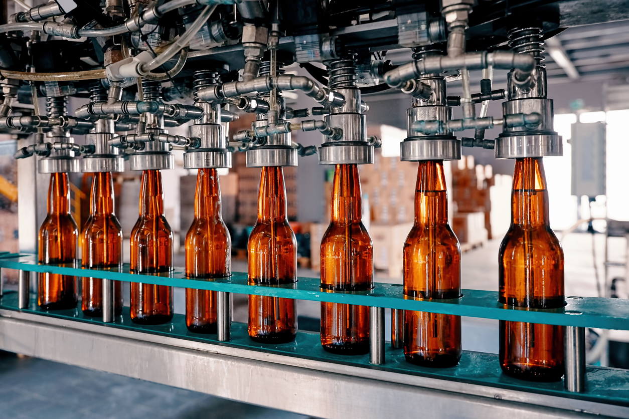 Bottling equipment made with quality bearings made for food and beverage processing application.